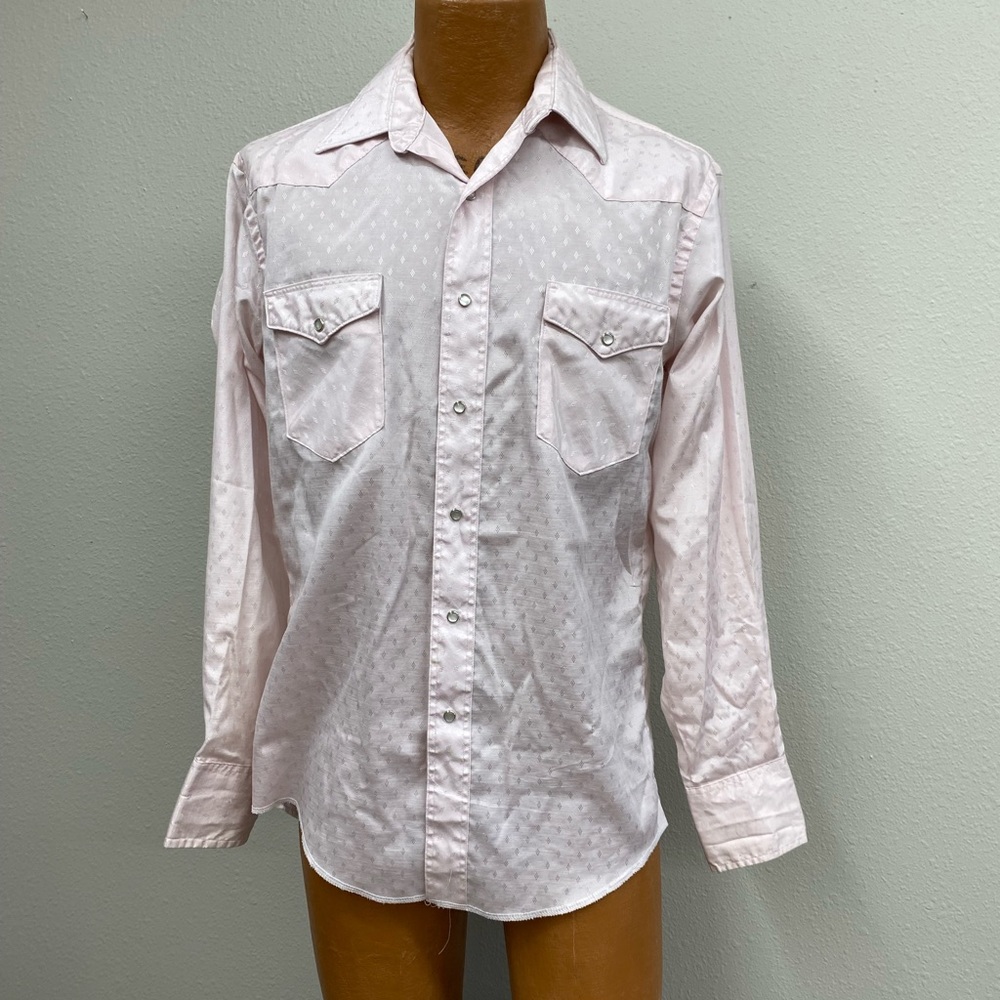 Wrangler Vintage Cowboy Cut Pearl Snap Long Sleeve Button Shirt Mens 15 1/2 - 34